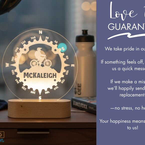 Personalized Cyclist LED Night Light – Fun Decor for Cycling Enthusiasts - Picture 6 of 8